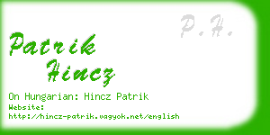 patrik hincz business card